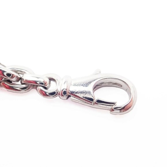 Authentic! Cartier 18k White Gold 3 Charm Bracelet with Diamond Cross Double C's - Picture 5 of 12